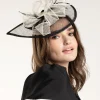 2095-black-white-sinamay-feathered-fascinator-5.webp Black & White Sinamay Feathered Fascinator