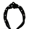 Black & White Velvet Pearl Embellished Headband
