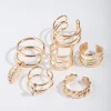 Gold Mix Texture Leaf 6-Pack Ear Cuff