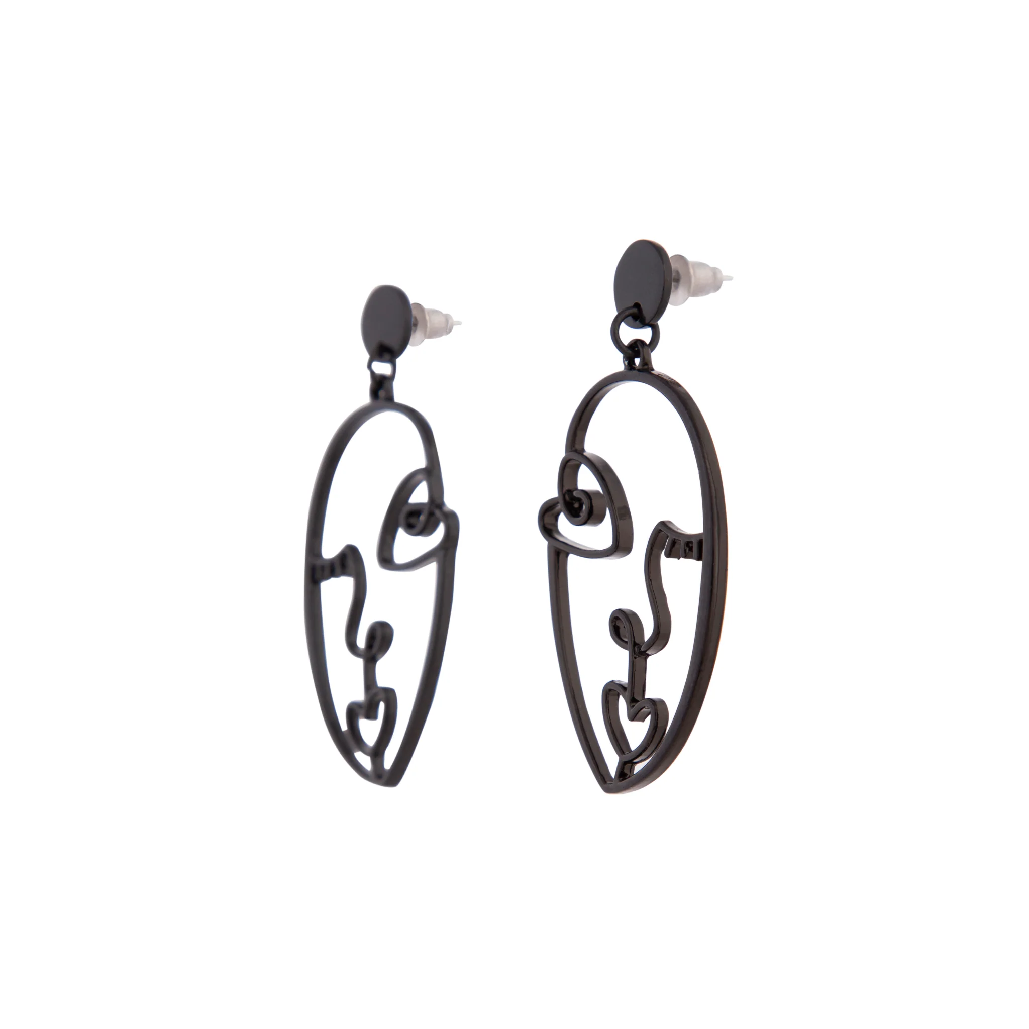 2106-black-artist-inspired-face-earrings-2.webp Black Artist Inspired Face Earrings