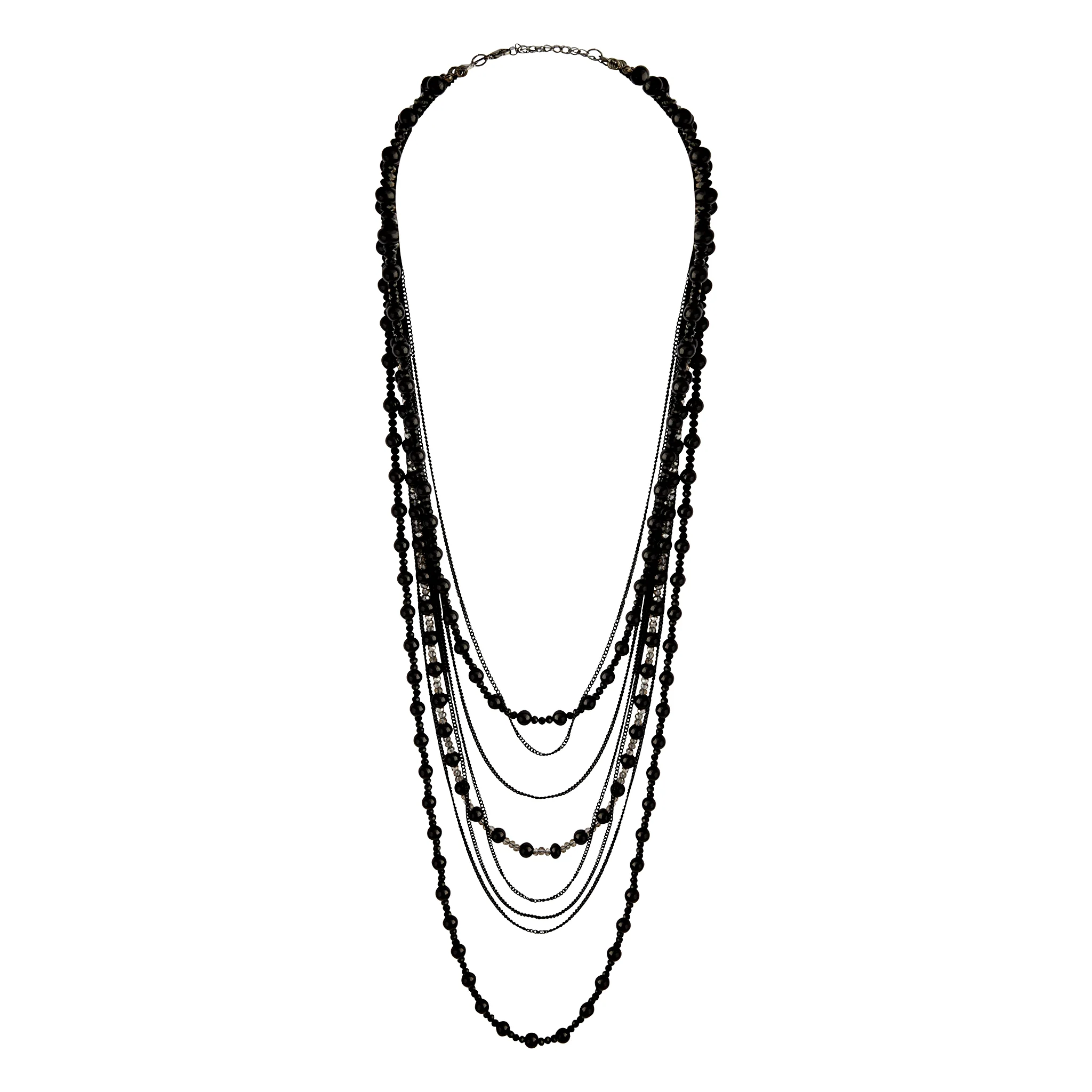 2115-black-bead-layered-necklace-1.webp Black Bead Layered Necklace
