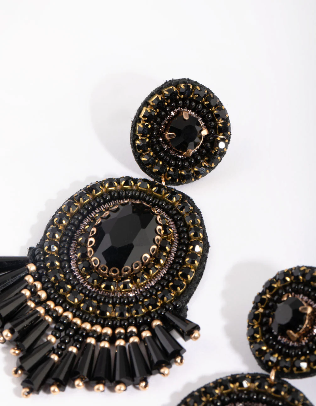 2117-black-beaded-drop-earrings-2.webp Black Beaded Drop Earrings