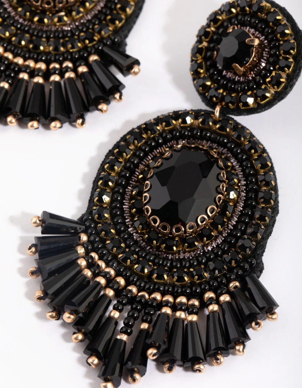 2117-black-beaded-drop-earrings-3.webp Black Beaded Drop Earrings