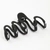 Black Bold Wavy Hair Claw Clip