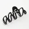 Black Bold Wavy Hair Claw Clip