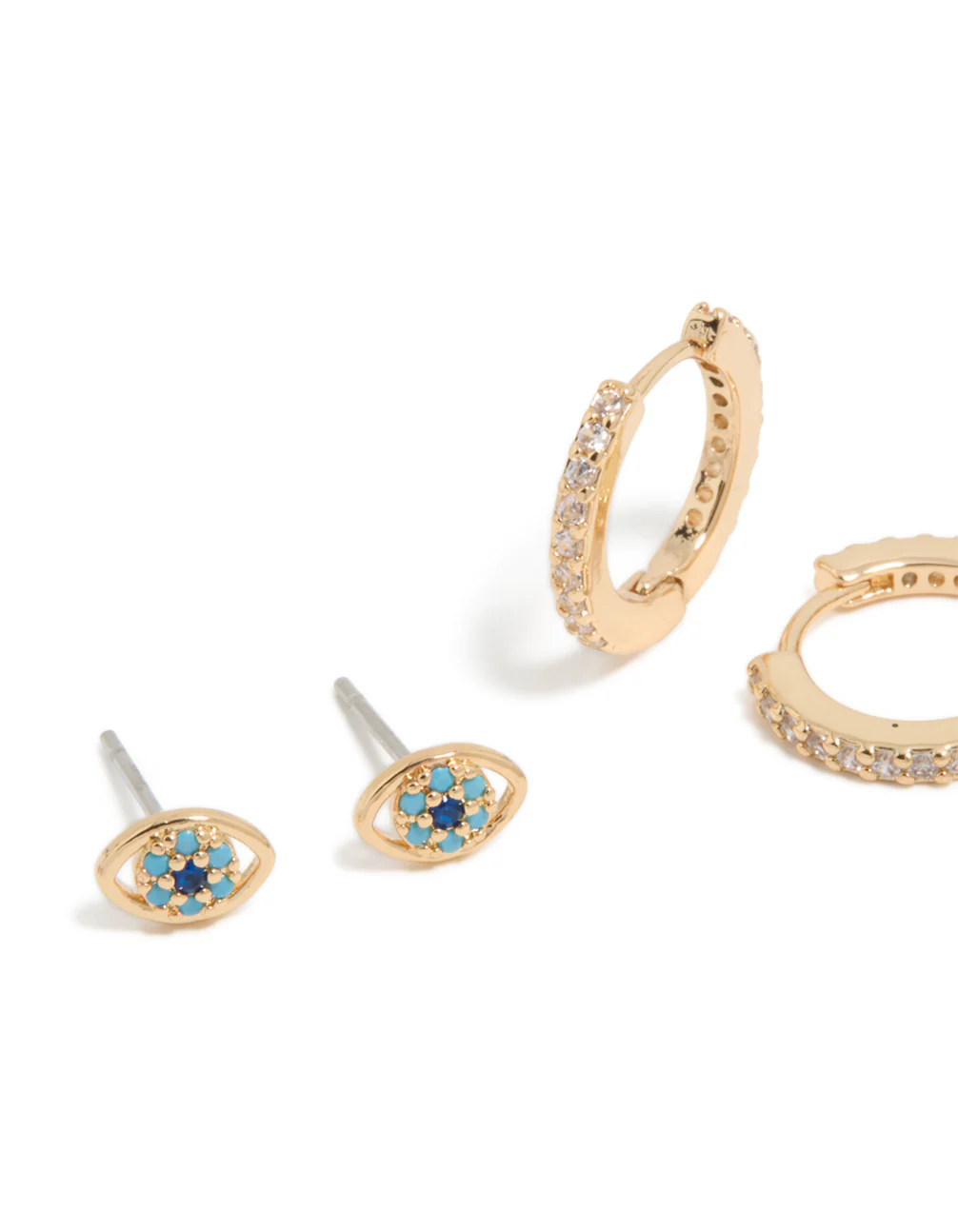 213-gold-cubic-zirconia-evil-eye-cross-earrings-3-pack-4.webp Gold Cubic Zirconia Evil Eye & Cross Earrings 3-Pack