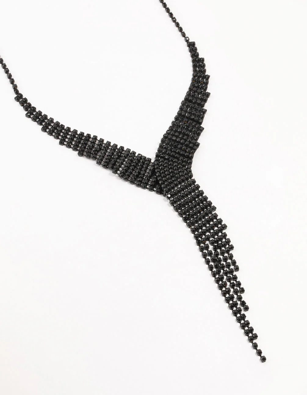 2146-black-coated-cup-chain-cascading-y-necklace-1.webp Black Coated Cup Chain Cascading Y-Necklace