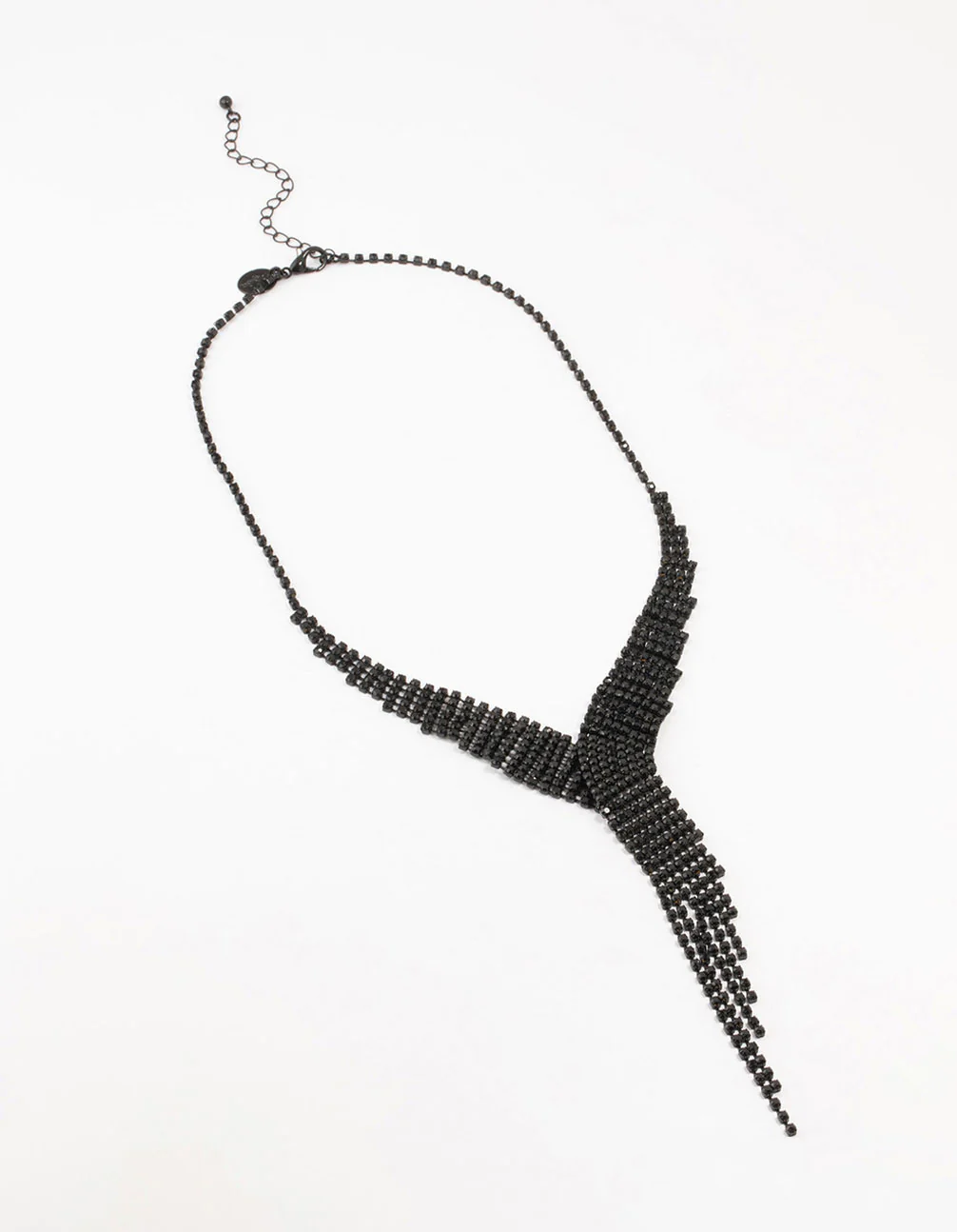 2146-black-coated-cup-chain-cascading-y-necklace-2.webp Black Coated Cup Chain Cascading Y-Necklace