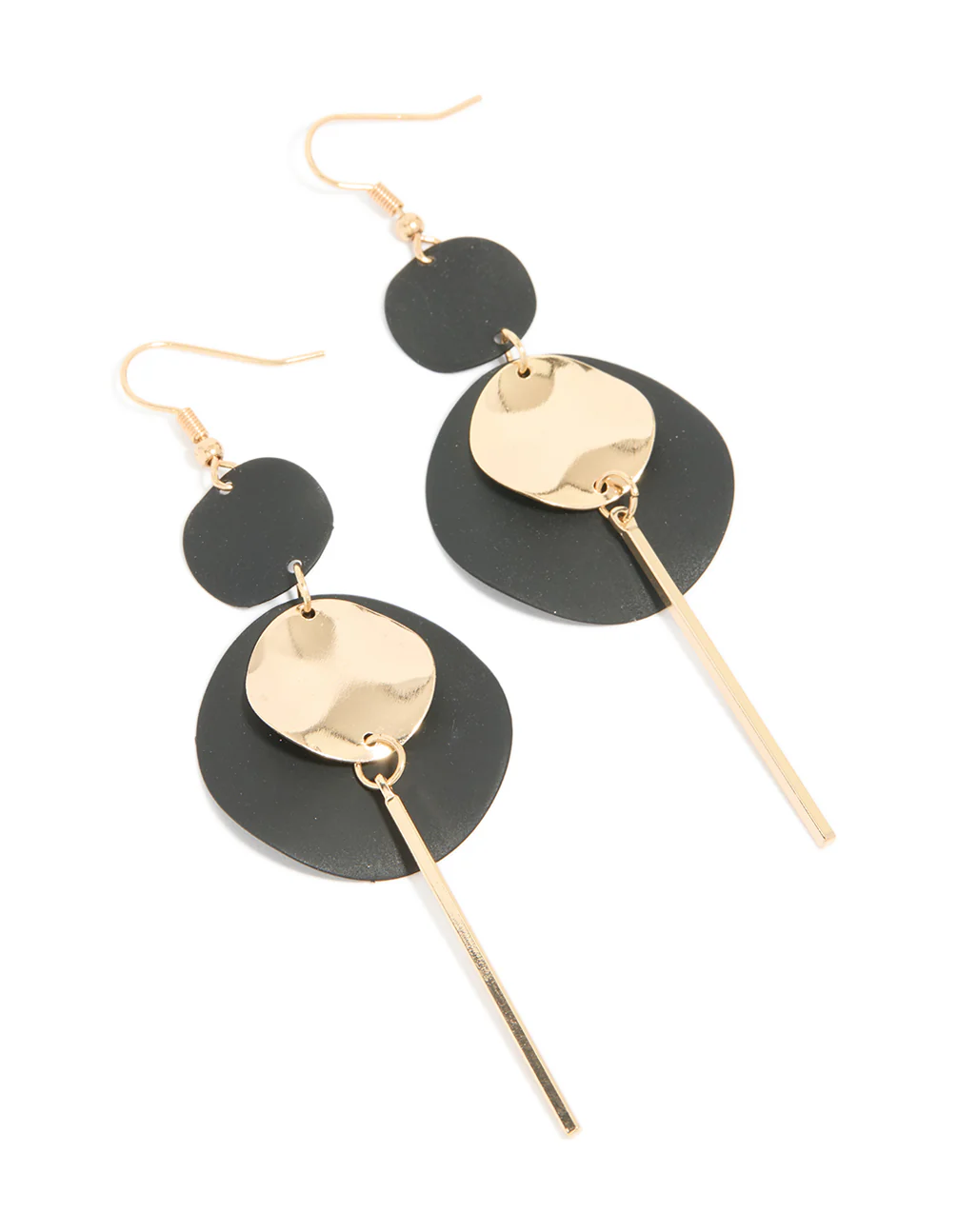 2149-black-coated-disc-stick-drop-earrings-2.webp Black Coated Disc Stick Drop Earrings