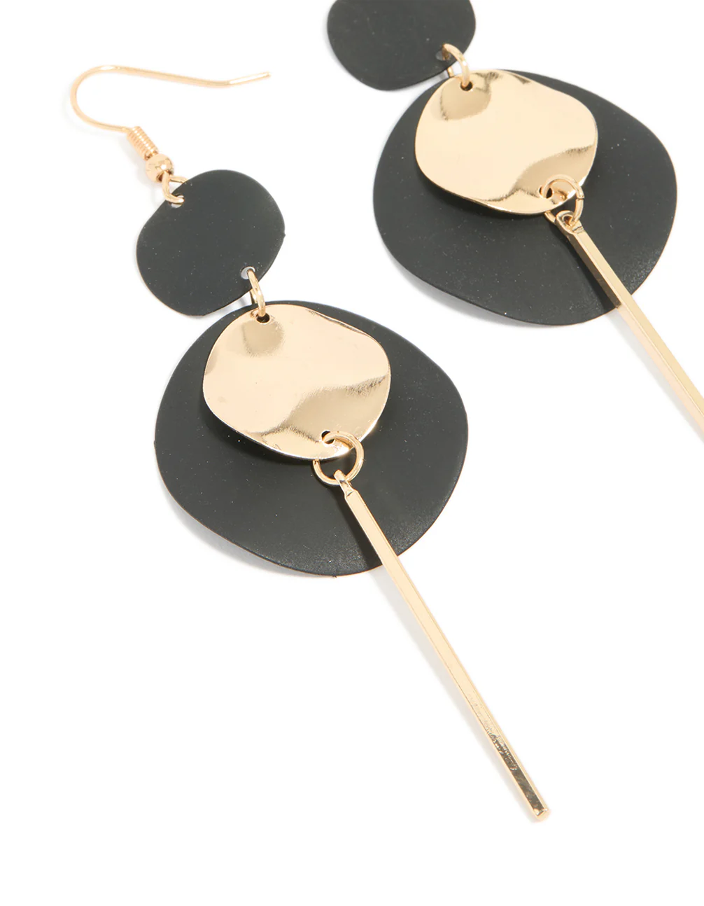 2149-black-coated-disc-stick-drop-earrings-4.webp Black Coated Disc Stick Drop Earrings