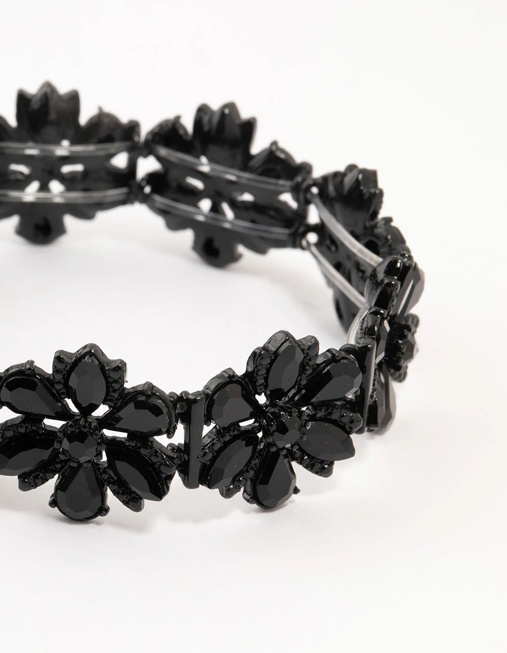 2152-black-coated-flower-stretch-bracelet-2.webp Black Coated Flower Stretch Bracelet