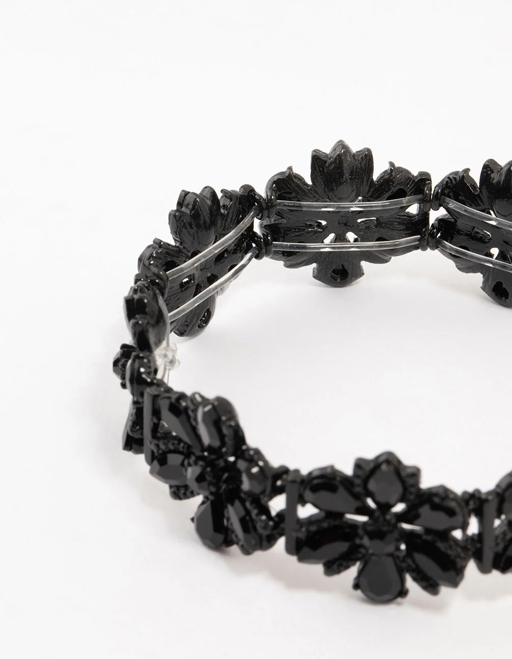 2152-black-coated-flower-stretch-bracelet-3.webp Black Coated Flower Stretch Bracelet