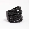 Black Coated Layered Band Ring