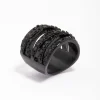 Black Coated Layered Band Ring