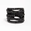 Black Coated Layered Band Ring