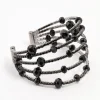 2156-black-coated-layered-beaded-wire-wrist-cuff-1.webp Black Coated Layered Beaded Wire Wrist Cuff