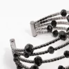 2156-black-coated-layered-beaded-wire-wrist-cuff-3.webp Black Coated Layered Beaded Wire Wrist Cuff