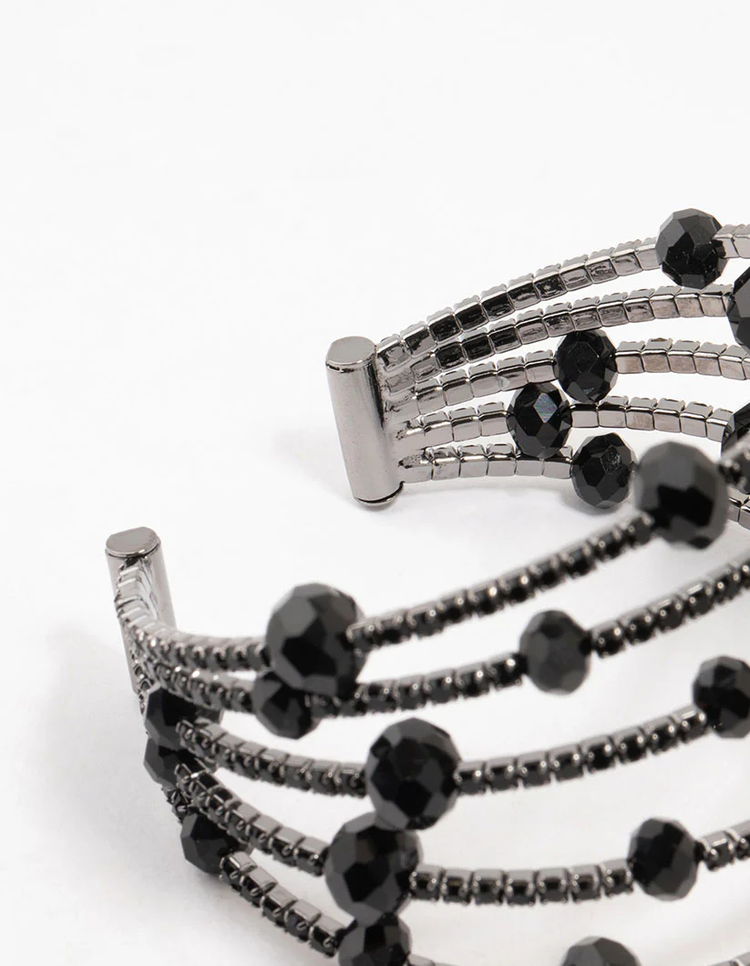 2156-black-coated-layered-beaded-wire-wrist-cuff-3.webp Black Coated Layered Beaded Wire Wrist Cuff