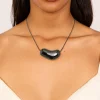 2159-black-coated-metal-baby-pebble-orb-cord-necklace-2.webp Black Coated Metal Baby Pebble Orb Cord Necklace