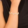 Gold Cubic Zirconia Marquise Vine Toggle Bracelet