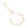 Gold Cubic Zirconia Marquise Vine Toggle Bracelet