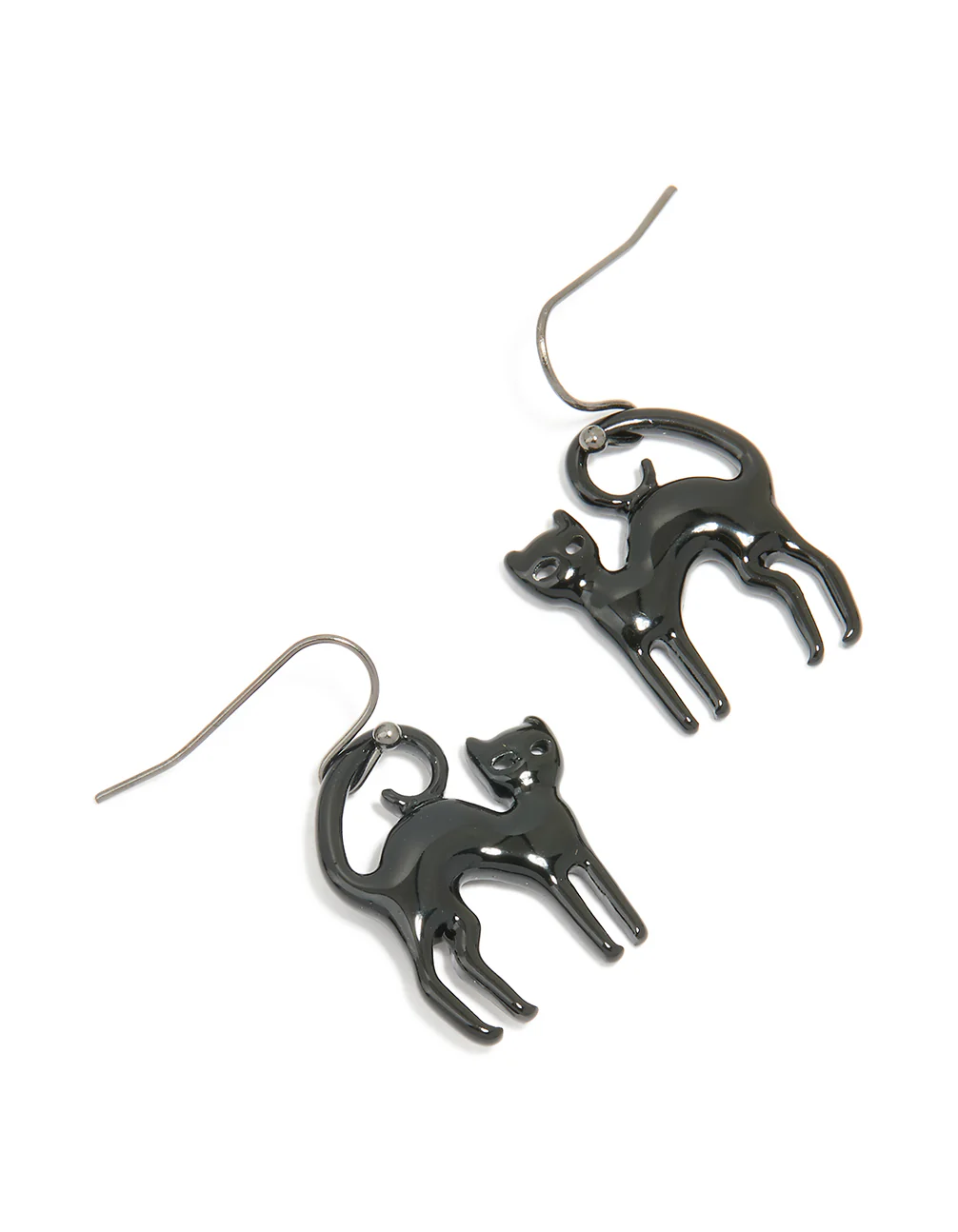 2161-black-coated-metal-cat-drop-earrings-1.webp Black Coated Metal Cat Drop Earrings