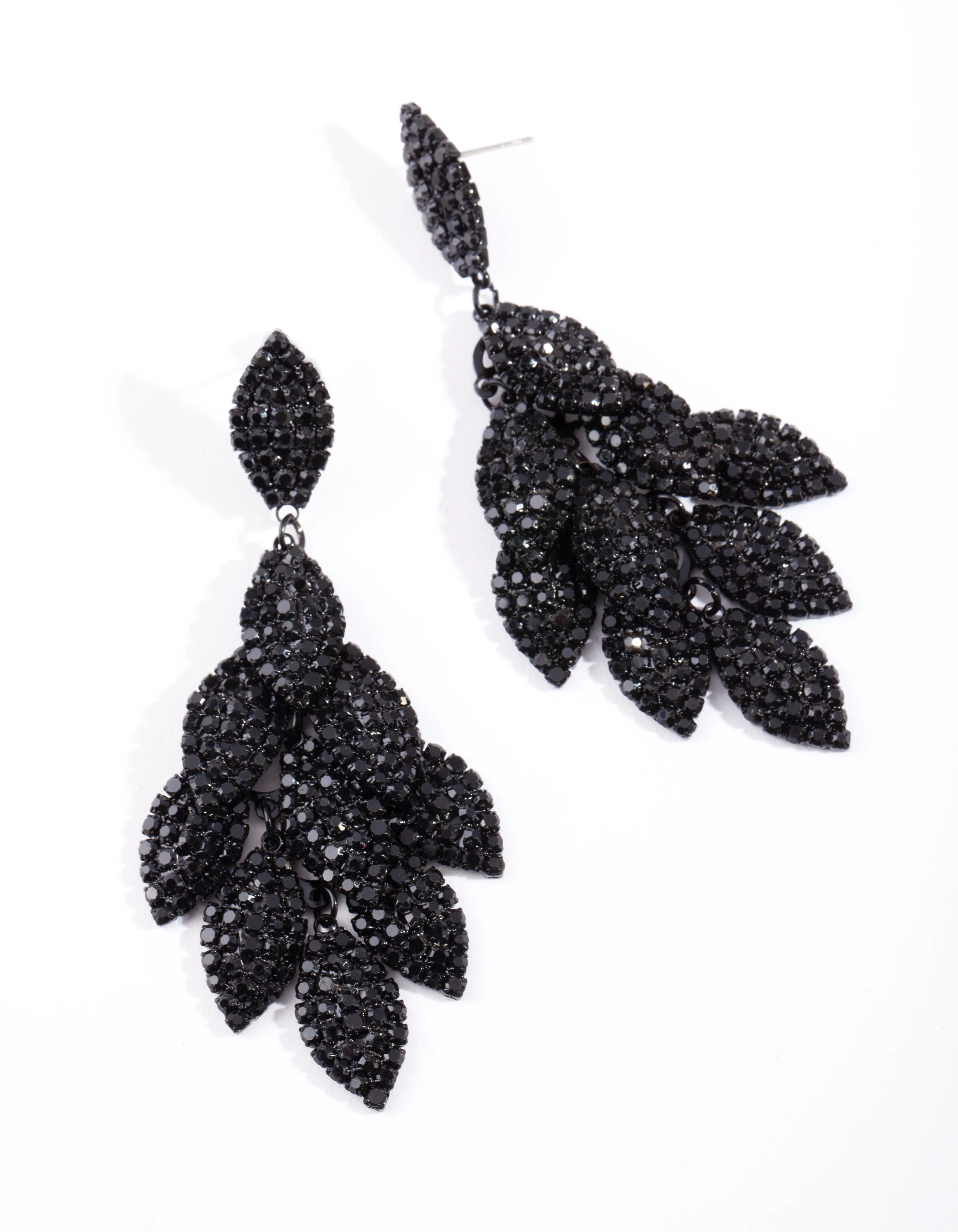 2164-black-coated-metal-diamante-leaf-earrings-1.webp Black Coated Metal Diamante Leaf Earrings