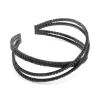 Black Coated Metal Diamante Pavé Wrap Wrist Cuff