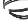 Black Coated Metal Diamante Pavé Wrap Wrist Cuff