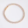 Gold Cubic Zirconia Navette Tennis Bracelet