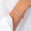 Gold Cubic Zirconia Navette Tennis Bracelet