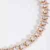 Gold Cubic Zirconia Navette Tennis Bracelet