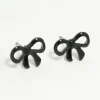 2174-black-coated-metal-ribbon-bow-stud-earrings-1.webp Black Coated Metal Ribbon Bow Stud Earrings