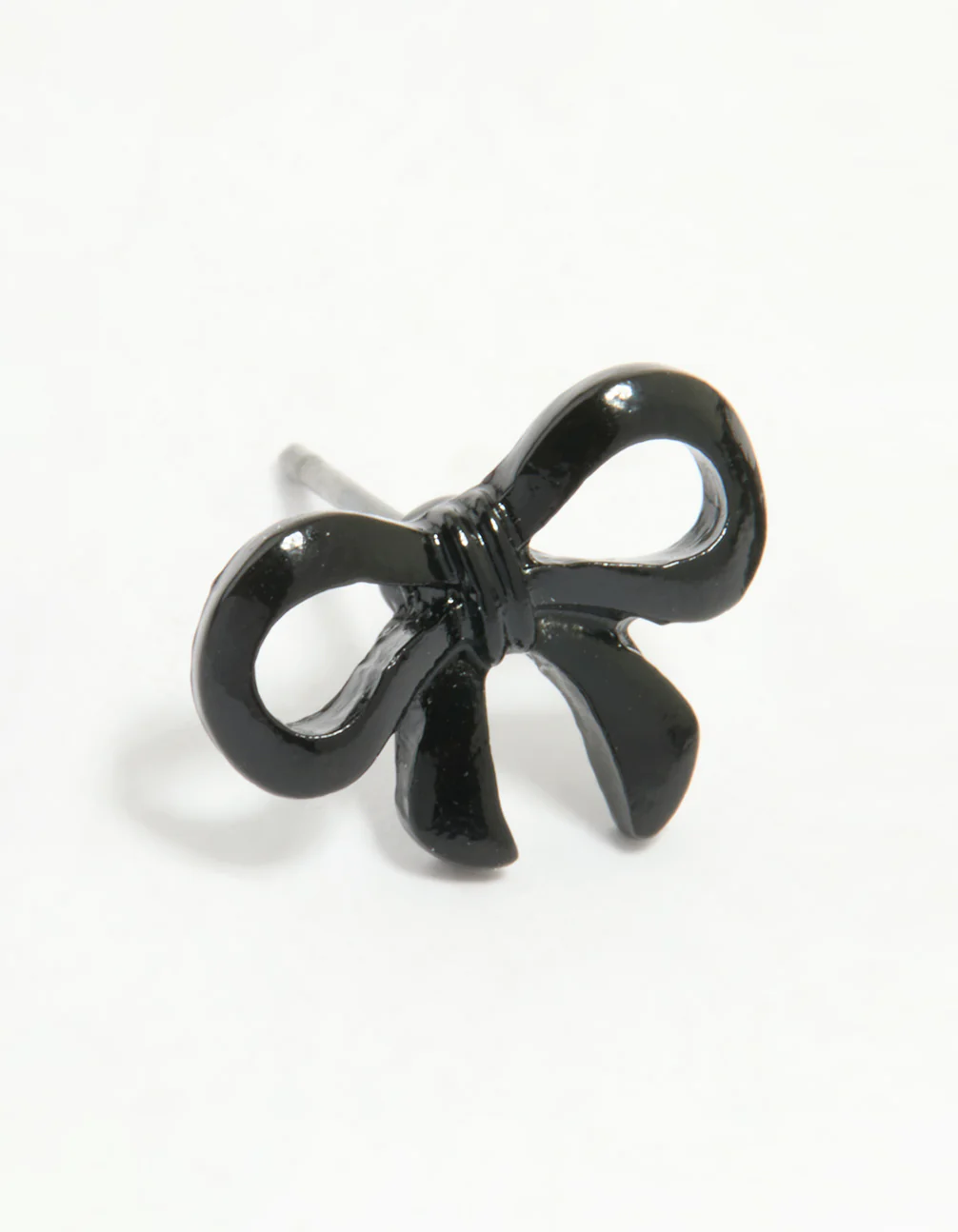 2174-black-coated-metal-ribbon-bow-stud-earrings-4.webp Black Coated Metal Ribbon Bow Stud Earrings