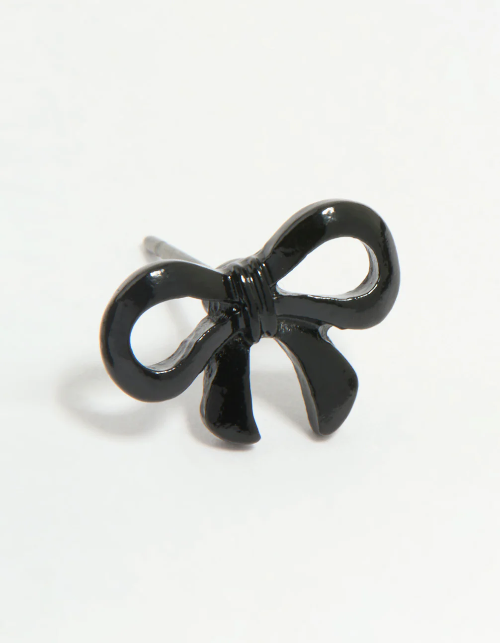 2174-black-coated-metal-ribbon-bow-stud-earrings-5.webp Black Coated Metal Ribbon Bow Stud Earrings