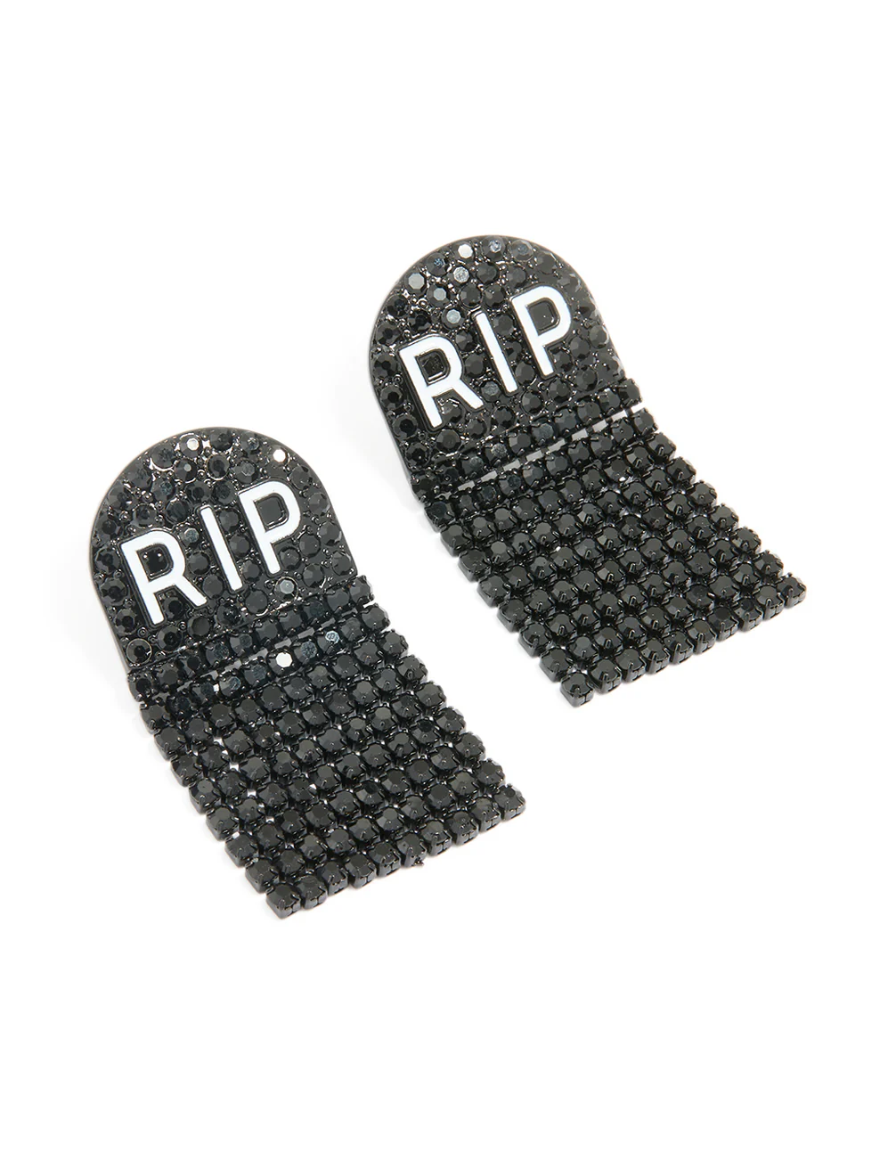 2176-black-coated-metal-rip-drop-earrings-1.webp Black Coated Metal RIP Drop Earrings