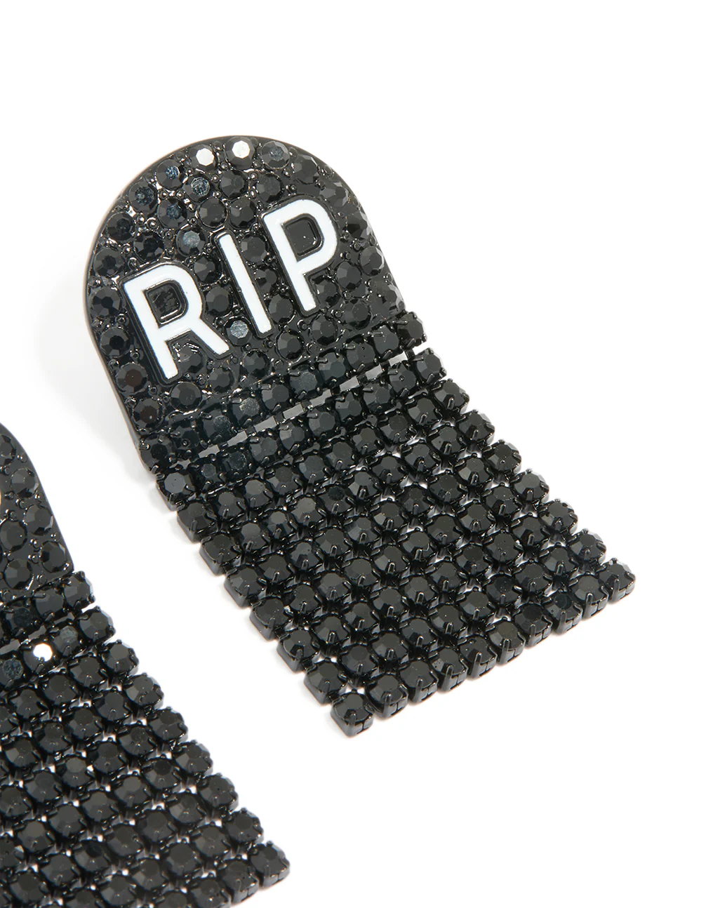 2176-black-coated-metal-rip-drop-earrings-3.webp Black Coated Metal RIP Drop Earrings
