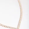 Gold Cubic Zirconia Point Necklace