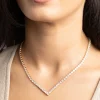 Gold Cubic Zirconia Point Necklace