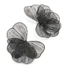 Black Coated Metal Wire Petal Stud Earrings