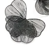 Black Coated Metal Wire Petal Stud Earrings