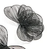 Black Coated Metal Wire Petal Stud Earrings