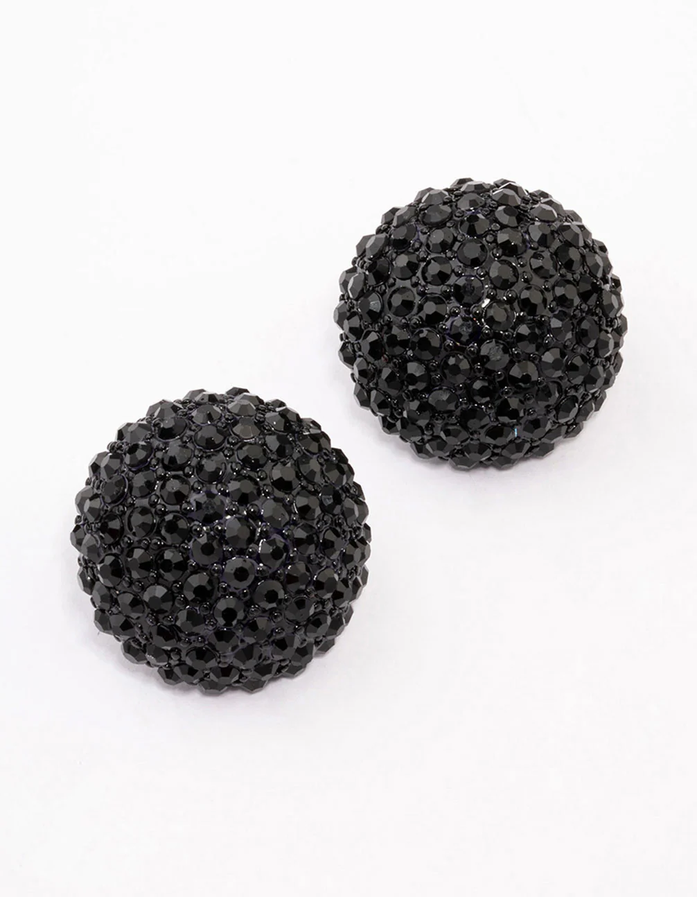 2195-black-coated-statement-diamante-dome-stud-earrings-1.webp Black Coated Statement Diamante Dome Stud Earrings