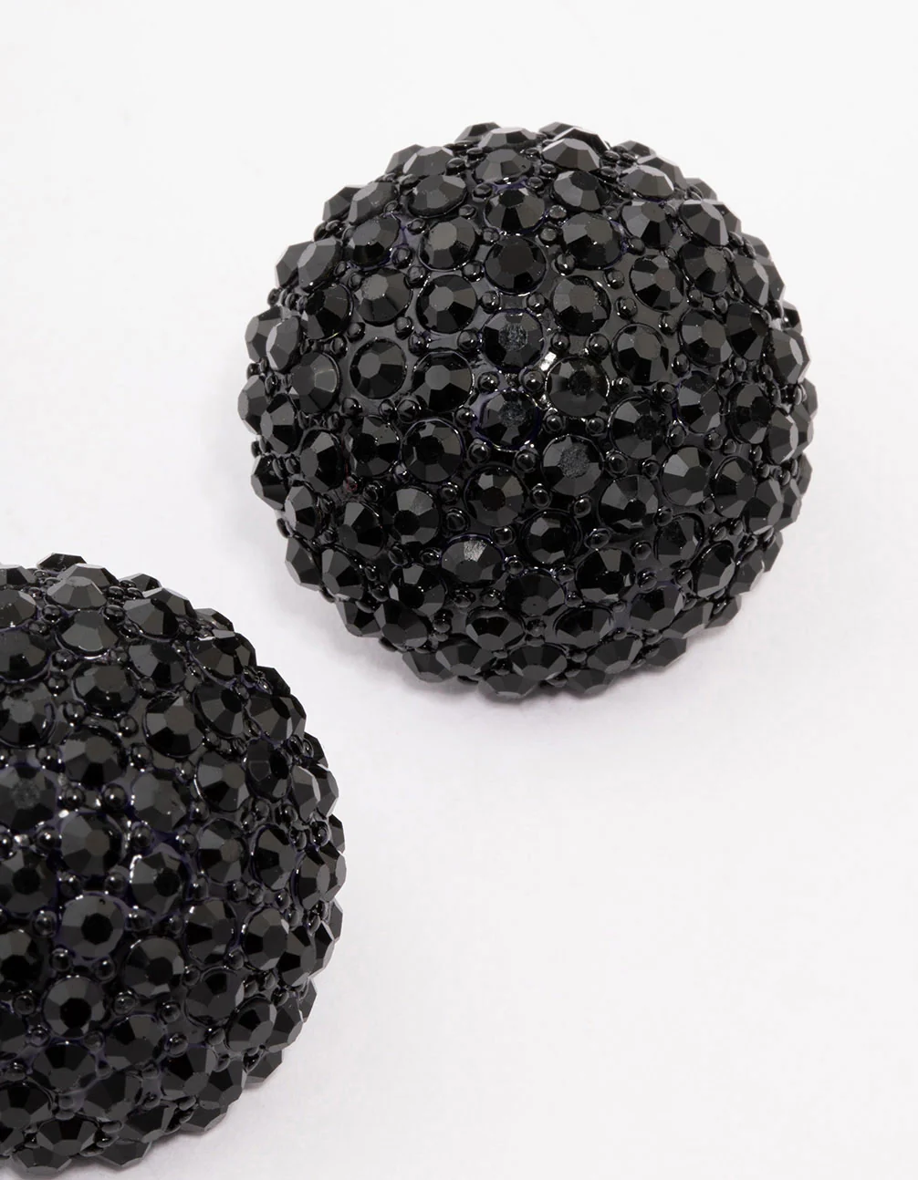 2195-black-coated-statement-diamante-dome-stud-earrings-3.webp Black Coated Statement Diamante Dome Stud Earrings