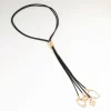 Black Cord & Gold Tassel Necklace