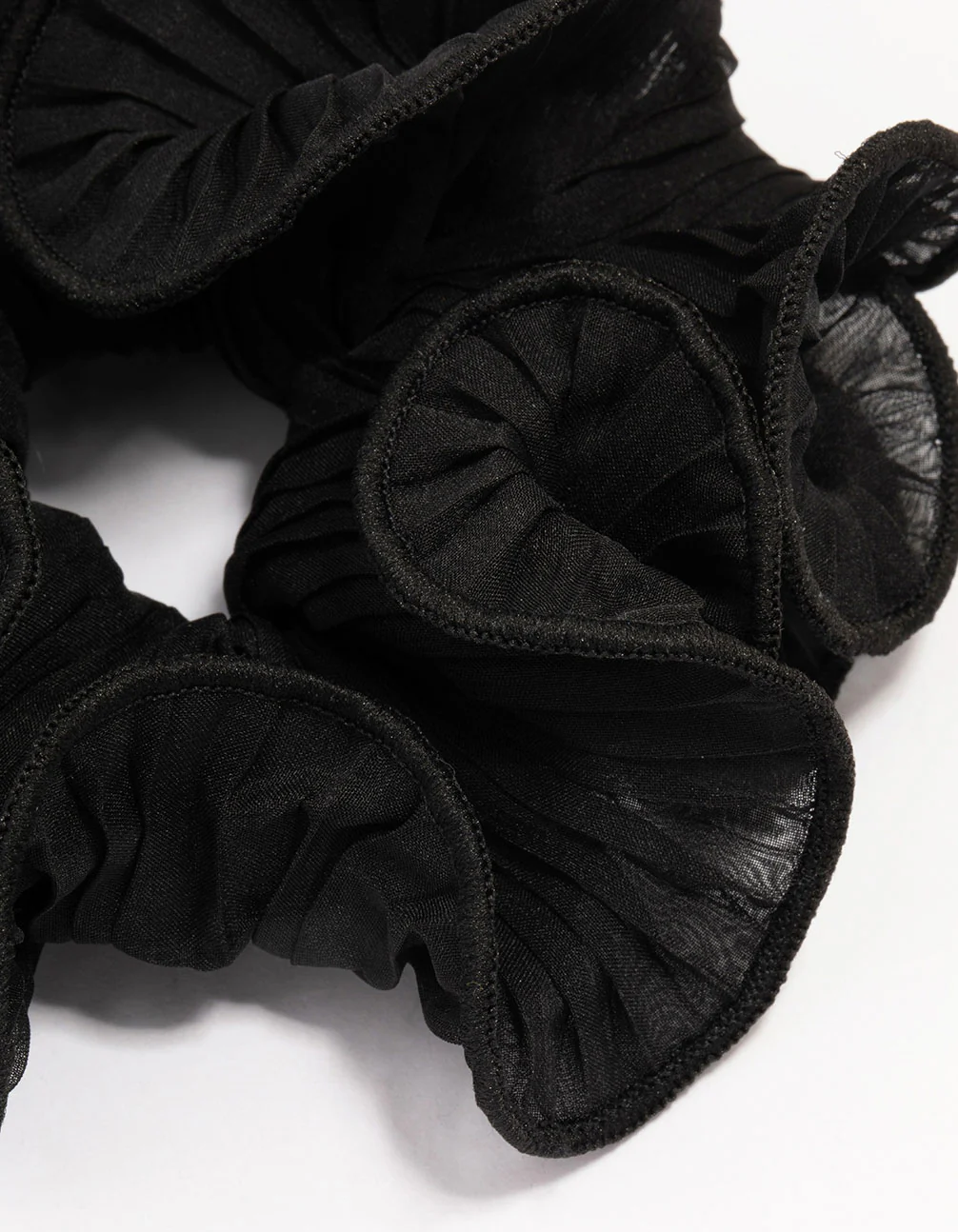 2208-black-crinkle-fabric-statement-scrunchie-2.webp Black Crinkle Fabric Statement Scrunchie