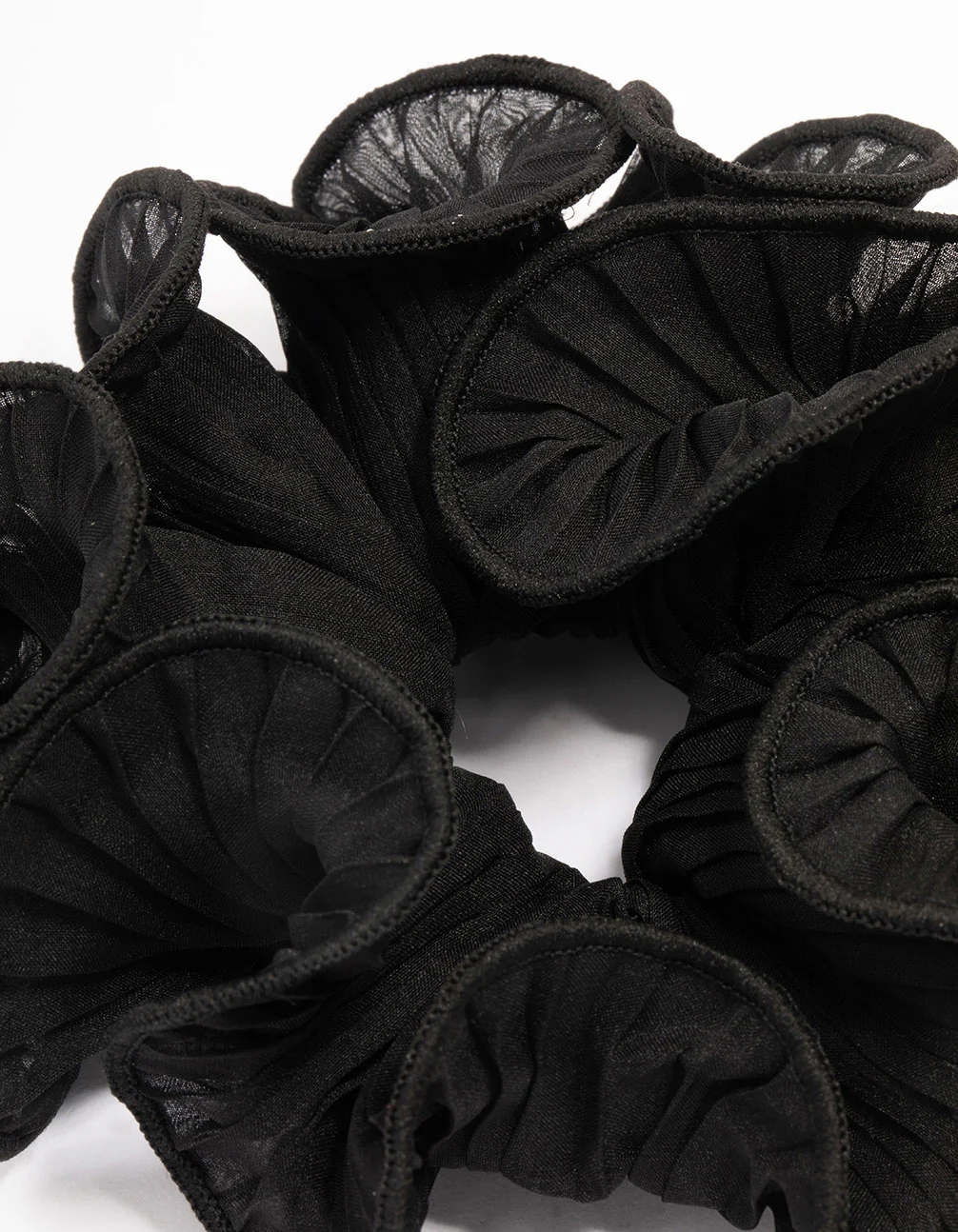 2208-black-crinkle-fabric-statement-scrunchie-3.webp Black Crinkle Fabric Statement Scrunchie