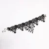 Black Crochet Lace Beaded Choker