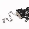 Black Crochet Lace Beaded Choker