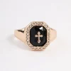 Black Cross Signet Ring